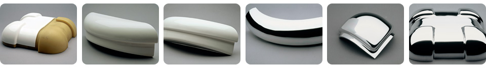 Bespoke health pods made from vacuum forming plastic corners coated chrom